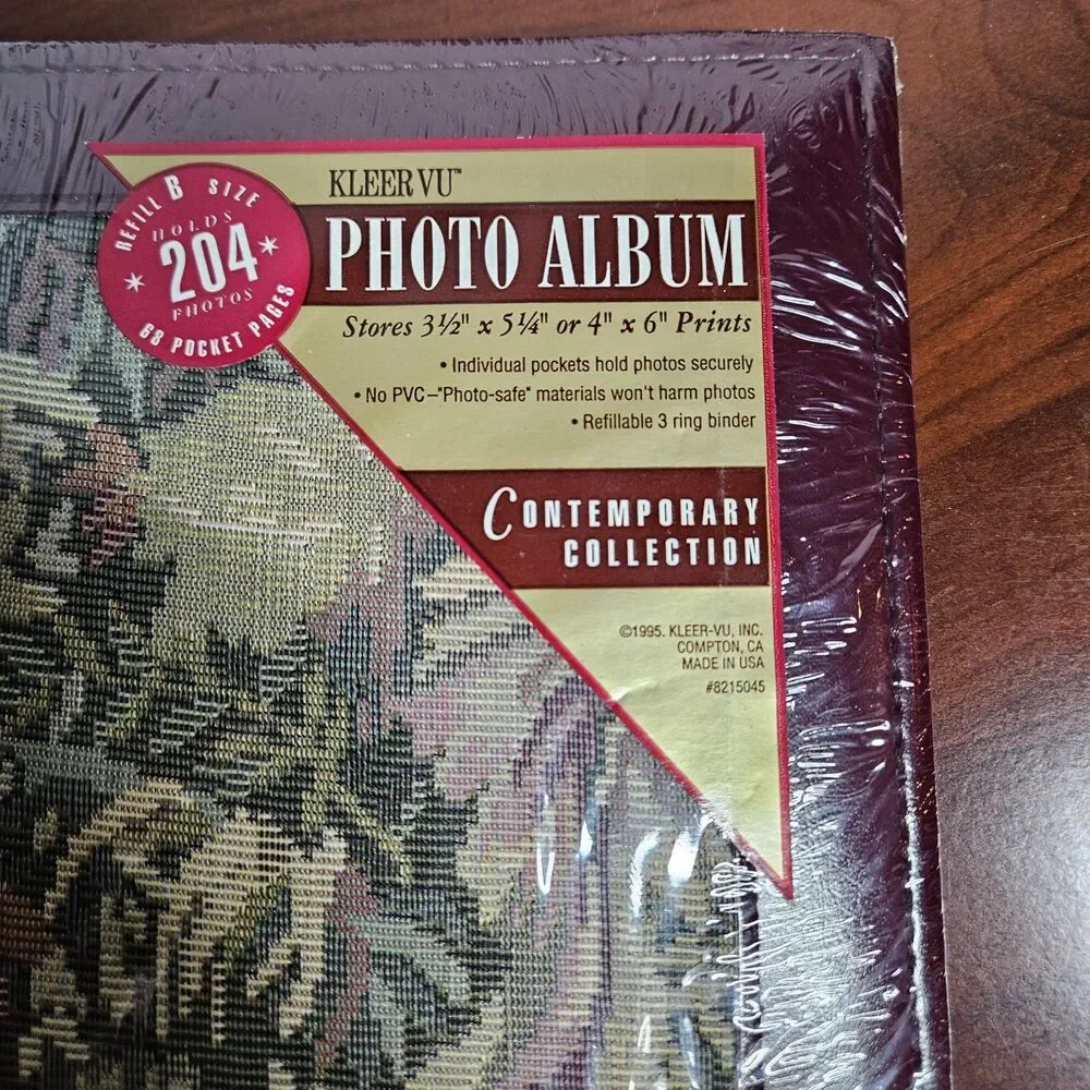 1995 KLEER VU Photo Album Retro Floral Tapestry Sealed Holds 204 4